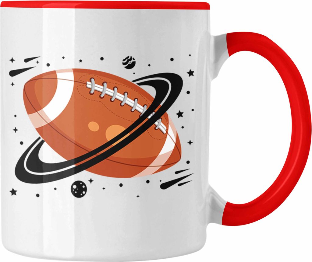 Trendation - American Football Tasse Geschenk Football-Spieler Geschenkidee für Geburtstag (Rot)