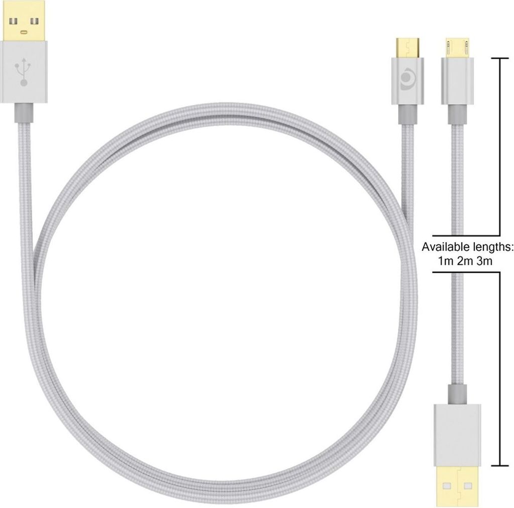NALIA 1m Micro USB Kabel, Stabiles Nylon umflochtenes Sync Handy High Speed Ladekabel/ Datenkabel kompatibel mit z.B. Android Smartphones, Samsung,...