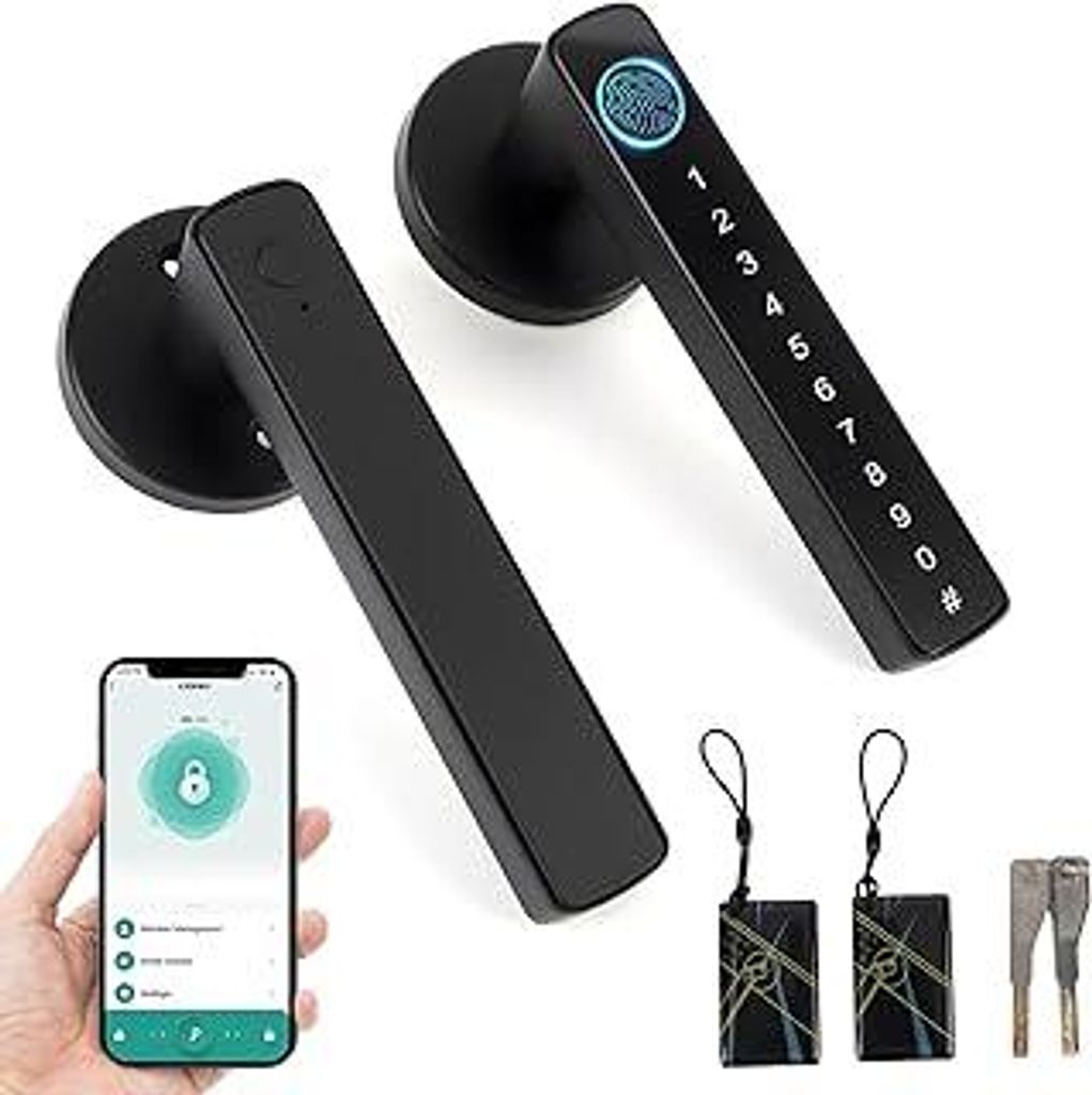 Fingerabdruck-Türschloss, 5-in-1 Smart Fingerabdruck-Türknauf, Smart biometrisches Keyless Entry-Türschloss, Biometrisches Türschloss mit Smart...