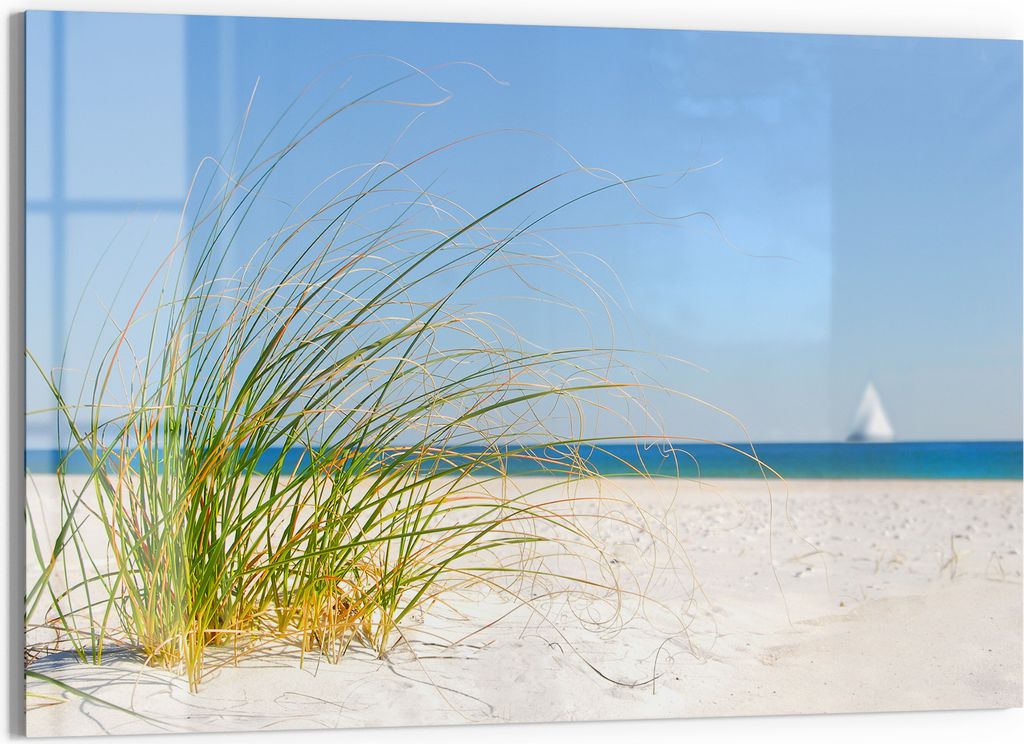 DEQORI Magnettafel Glas 60x40 cm 'Meeresweite Stille' beschreibbar Whiteboard Küche
