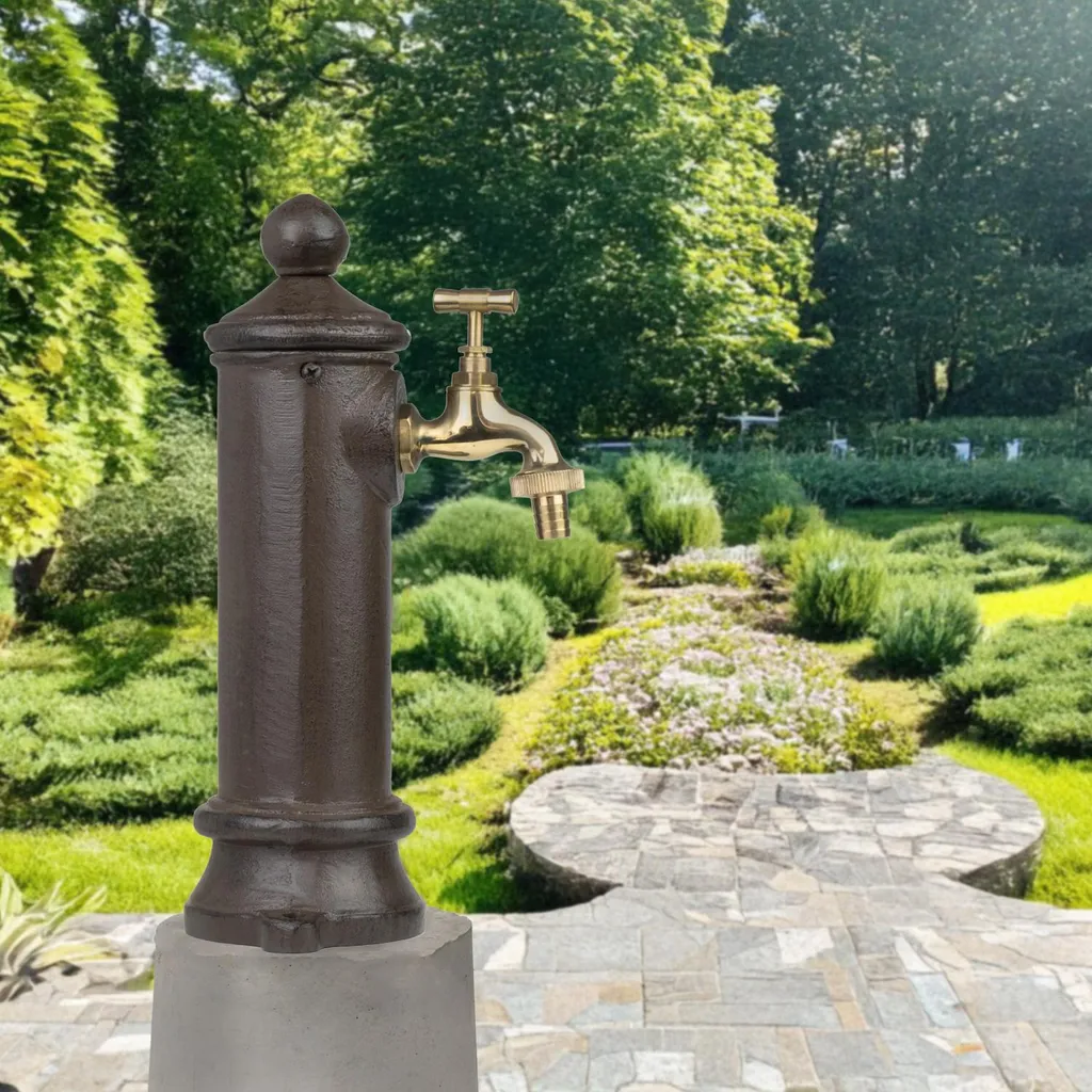 Point d'Eau de Jardin Moritz 30x15 cm Robinet Inclus Finition Anthracite