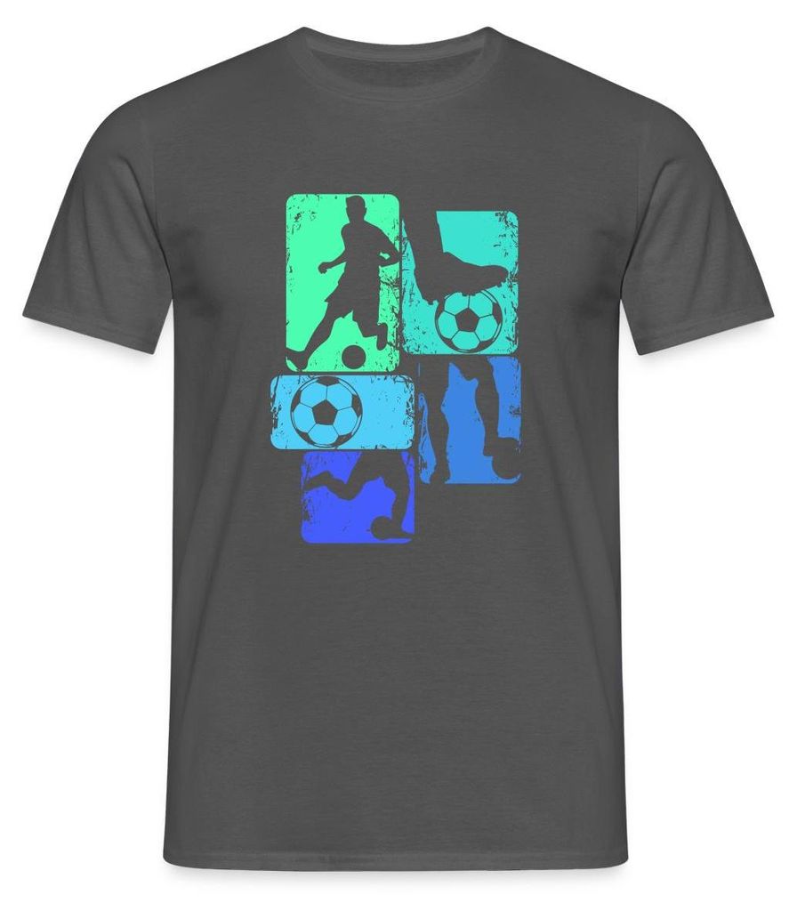 Spreadshirt Fußballspieler Silhouetten Mit Bällen Für Papa Männer T-Shirt, M, Anthrazit