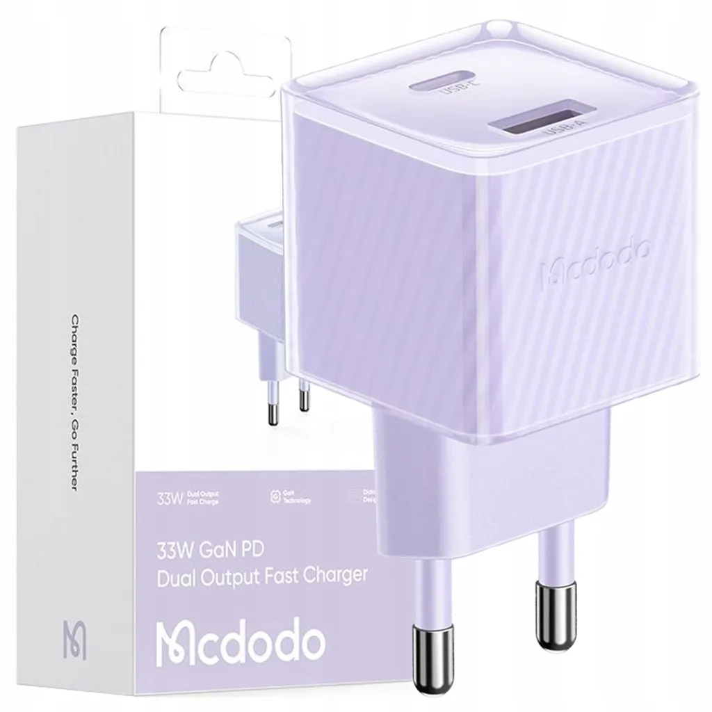 Mcdodo 33W GaN Purple: L'Alimentatore da Viaggio USB-C per Nomadi Digitali