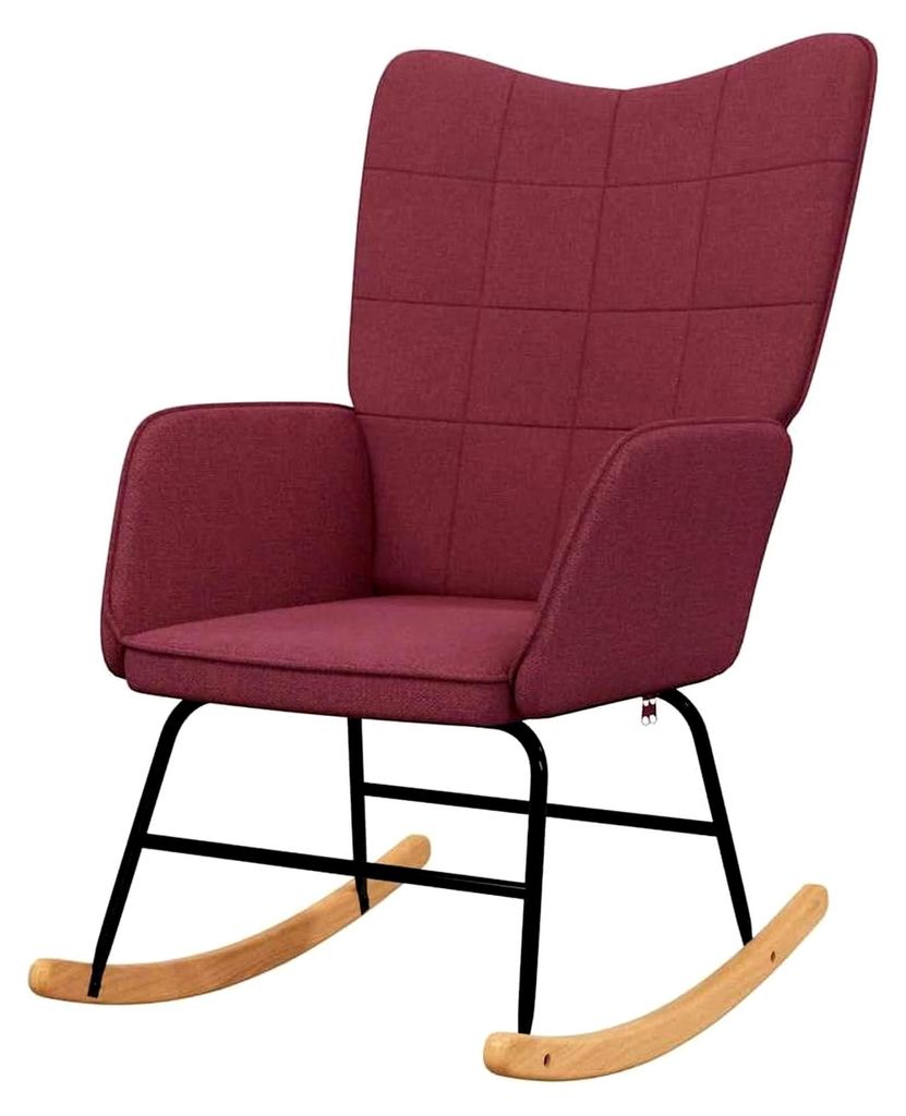 Schaukelstuhl, Rocking Chair Schaukelstuhl, Bordeauxrot, Stoff, 61 x 78 x 98 cm