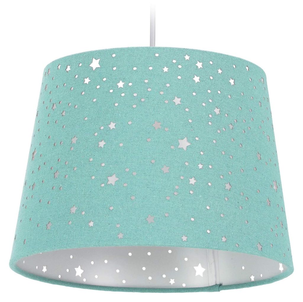 Relaxdays Kinderzimmerlampe Sterne, hängende Schirmlampe, Produktbild 