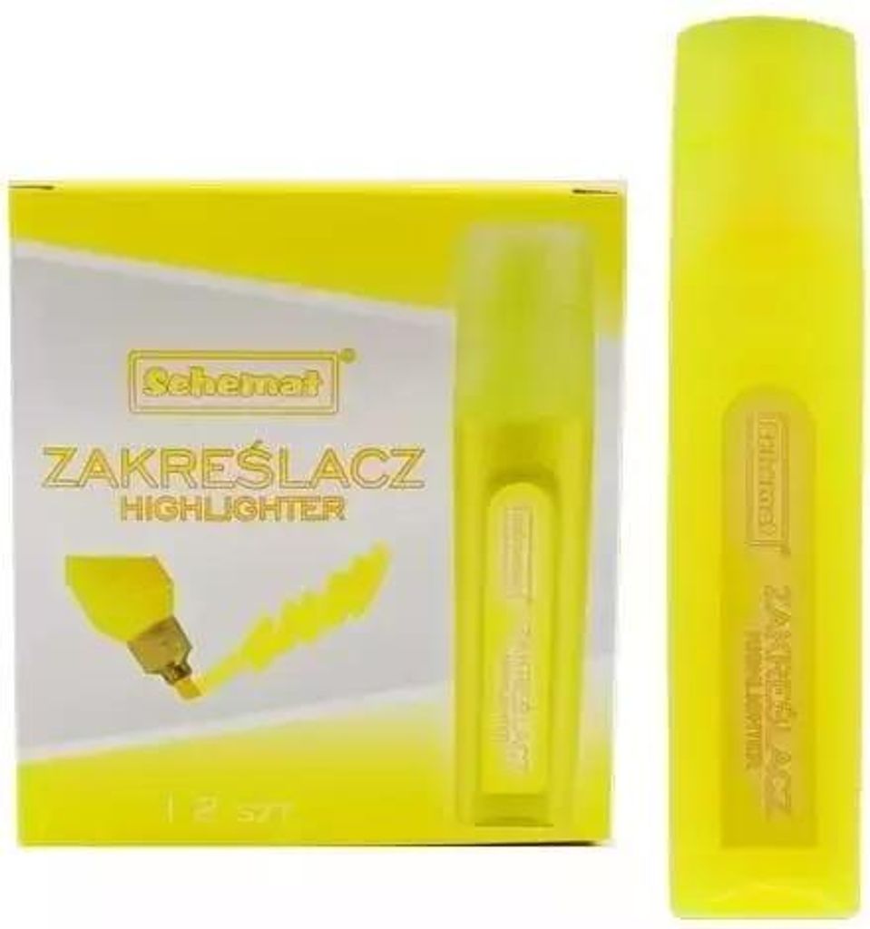 Żółty zakreślacz w zestawie 12 sztuk