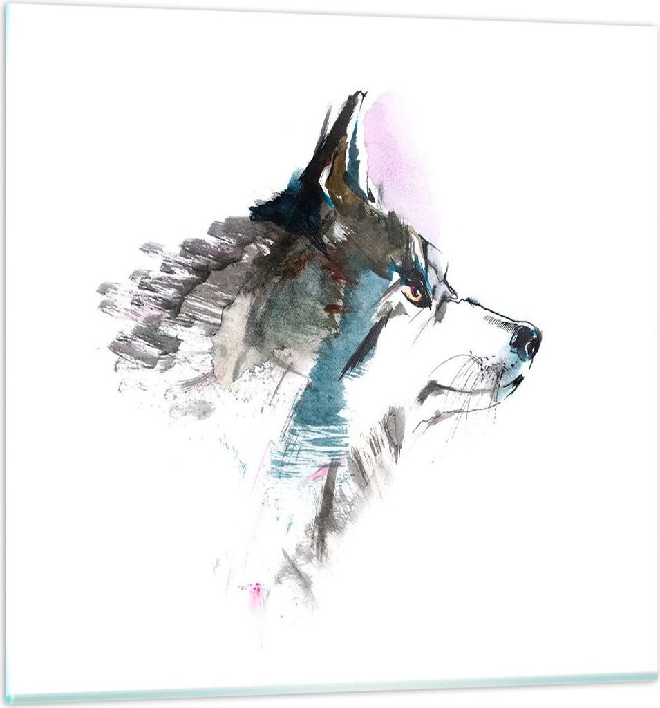 Bilder auf glas - Hund Illustration Fantasie - 50x50cm - Glasbilder - Wandbilder - Kunstdruck - zum Aufhängen bereit - Wanddekoration aus Glas - G...