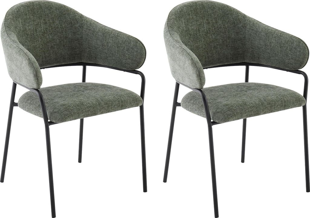 byLIVING Stuhl 2-er Set CURVE / Webstoffbezug in Produktbild 