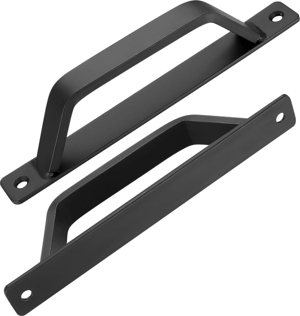 D-förmige Schiebetürgriffe - Schwarz - 2 Stück