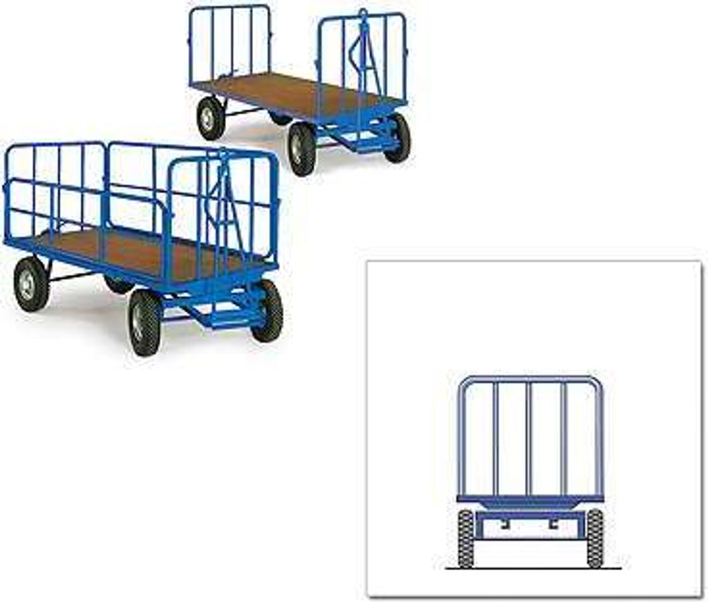 Protaurus Handpritschenwagen Serie 420 Stirnwände 750mm hoch Vollgummi 1250x800mm