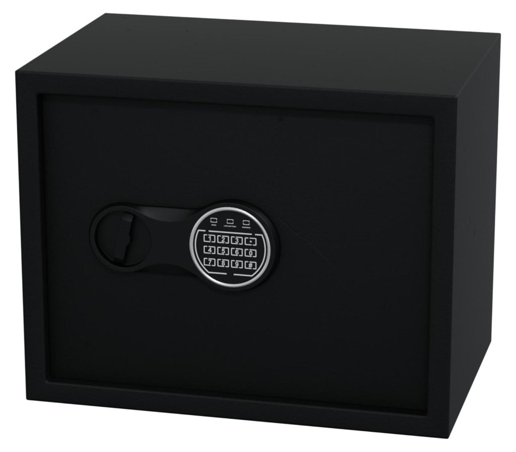 HAGO24 Möbeltresor Zimmersafe Wandtresor Elektronikschloss Geldschrank 27L Stahl Doppelbolzenverriegelung LED-Anzeige PIN-Code Schlüssel