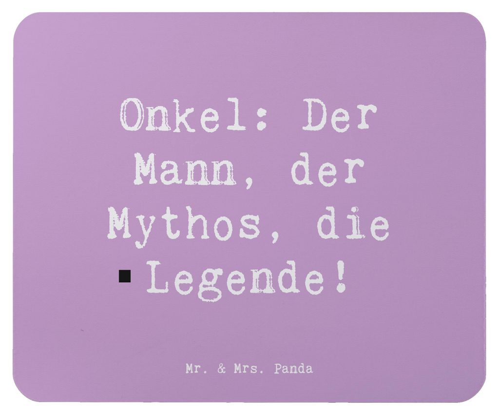 Mr. & Mrs. Panda Mouse Pad Spruch Onkel Legende - Lavendeltraum - Geschenk, Inspiration, mousematte, Held, notebook mauspad, Familienangehöriger, ...