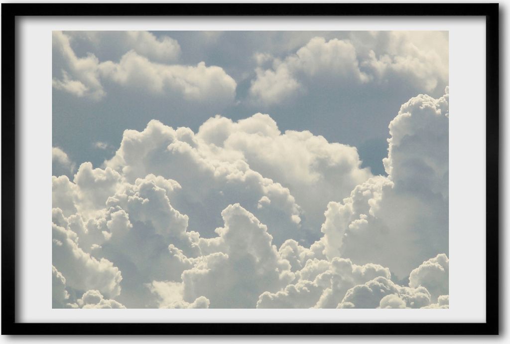 Bild 60x40 MDF-Rahmen, Wandkunst Wolken