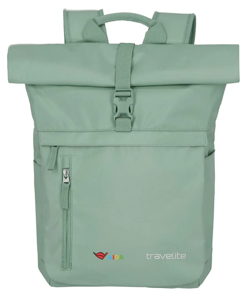 Sac à dos travelite Basic Aida Rollup Light Green 35L pour ordinateur
