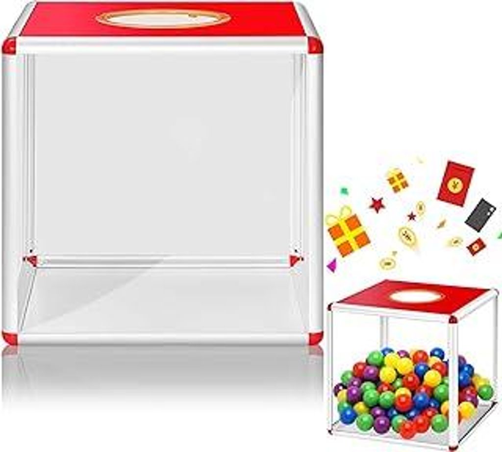 Lotterie-Box: Tombola-Box, Spendenbox, Acryl-Spendenbox, Wahlurne, Empfehlungsbox, quadratische Spielbox, transparente Aufbewahrungsbox, Kommentarb...