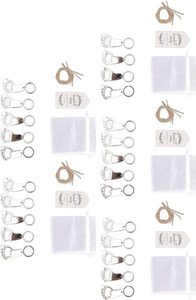 Lot de 24 porte-clés en acier inoxydable avec zone d'inscription Idéals