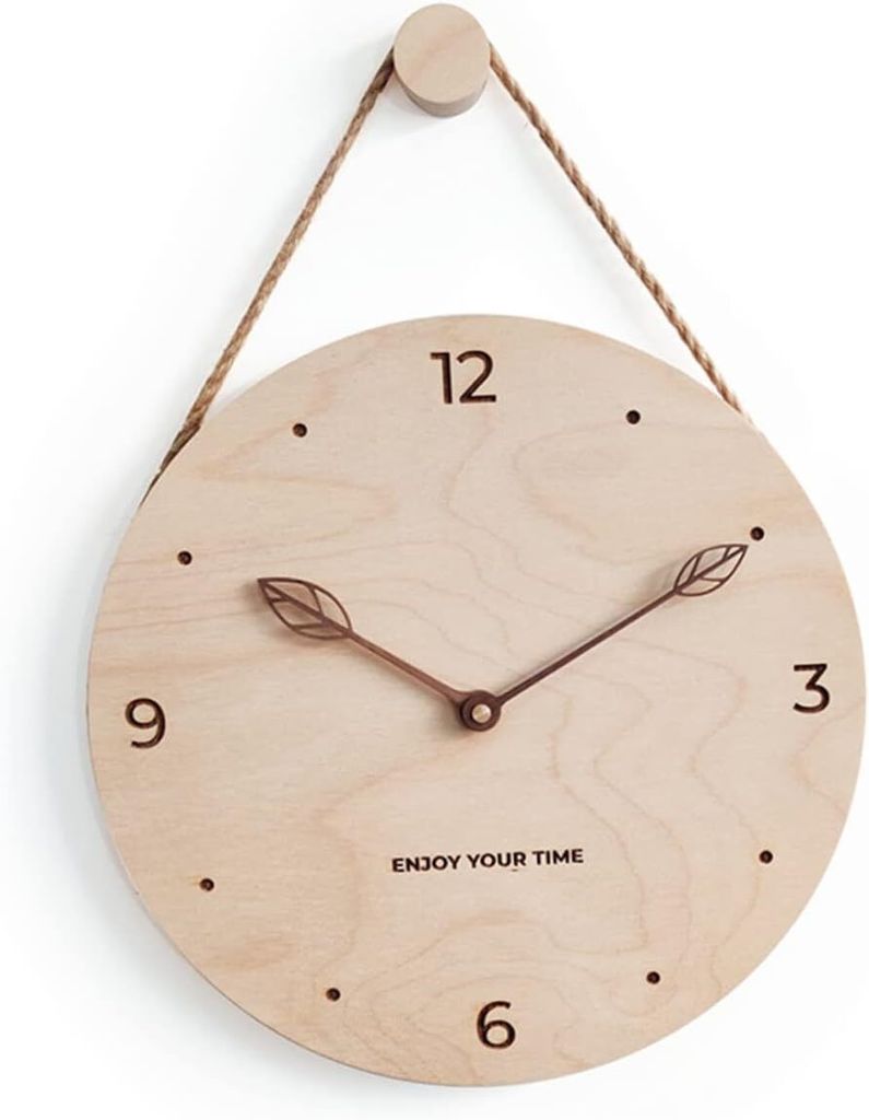 Wanduhr, 30x30cm Massivholz Haushaltsuhr,Lautlos Batteriebetriebene Uhr Für Wohnzimmer Schlafzimmer Büro