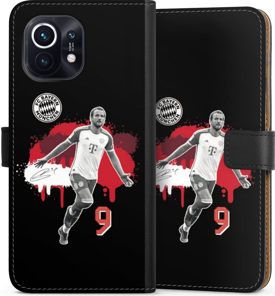 DeinDesign Klapphülle für Xiaomi Mi 11 Handytasche Lederhülle Tasche FC Bayern München Offizielles Lizenzprodukt Harry Kane