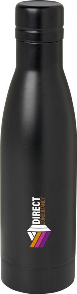 Wasserflasche "Vasa", Unifarben, Edelstahl, 500ml PF4141 (Einheitsgröße) (Schwarz)