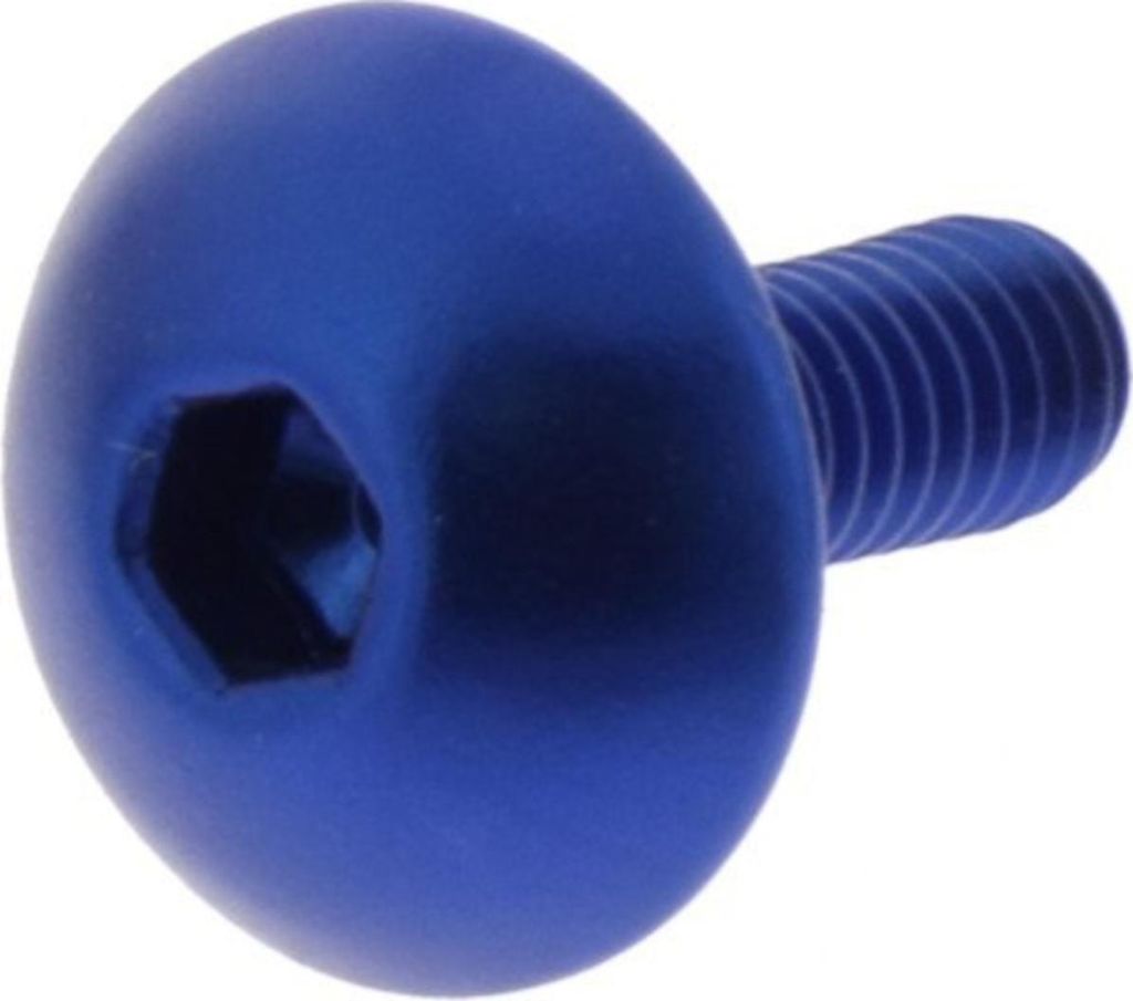 Linsenschraube JMP Bolt M4x0,7mm 12mm Aluminium blau