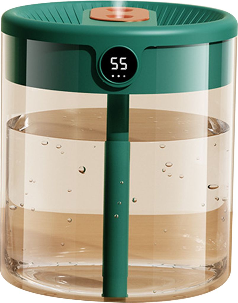 2-Liter-Luftbefeuchter mit Doppeldüse, USB-Doppelstrahl-Luftbefeuchter mit LCD-Feuchtigkeitsanzeige, Aromaöl-Diffusor mit großer Kapazität für...