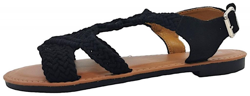 ILC Damenschuhe Sandalen Flach Schwarz Freizeit, Schuhgröße:39 EU
