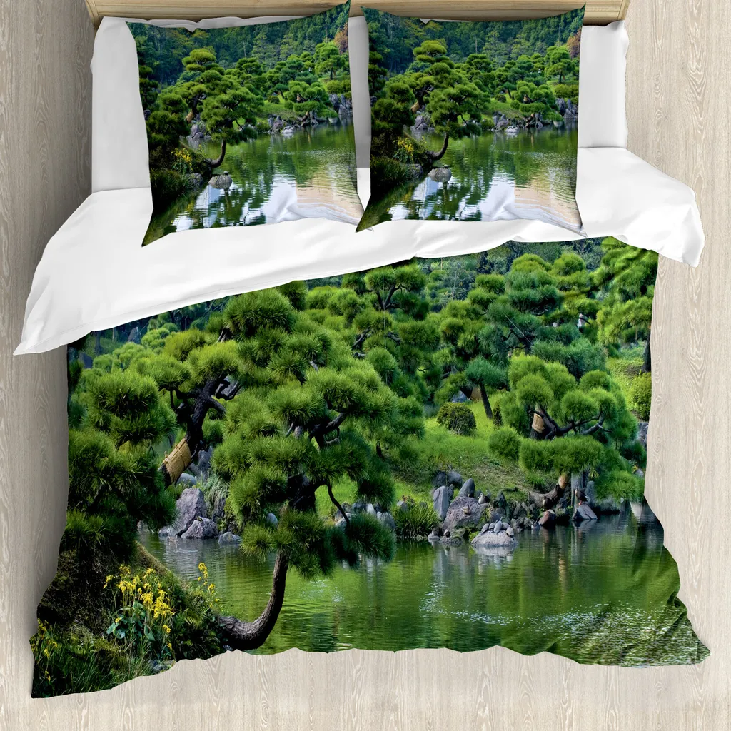 Set Letto 200x200 ABAKUHAUS Paesaggio Giapponese Idea Regalo