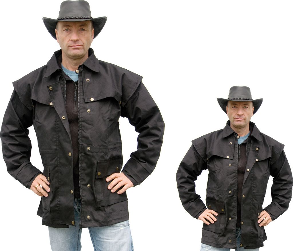 Westernjacke regenfest ungeölt Country - Running Bear schwarz outdoor Jacke 4 XL - 60/62