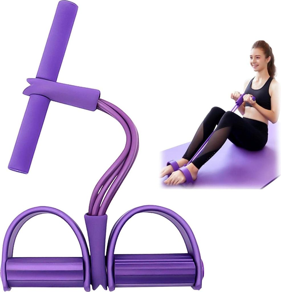 Multifunktionaler Bauchtrainer für Zuhause – Sit-up Trainingsgerät und Ganzkörper Fitnessgerät mit elastischem Zugseil