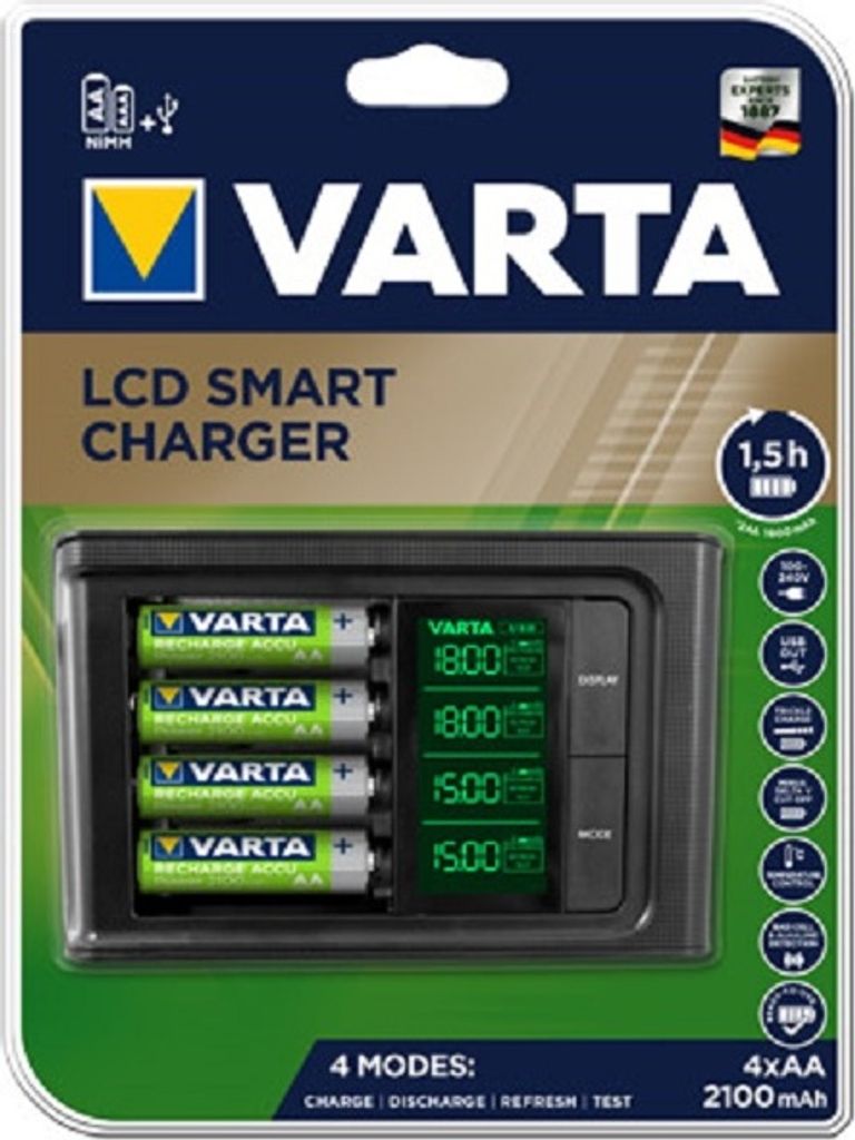 Nabíječka baterií Varta LCD Smart Charger + 4ks AA 2100 mAh Obrázek produktu 