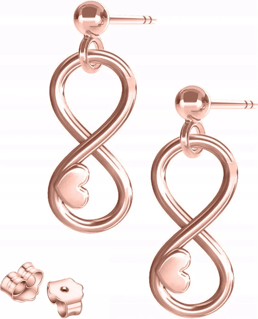 Daesar - Orecchini Donna A Cerchio Infinity Con Zirconi - Simbolo Infinito, Placcato Oro Rosa O Argento - 2