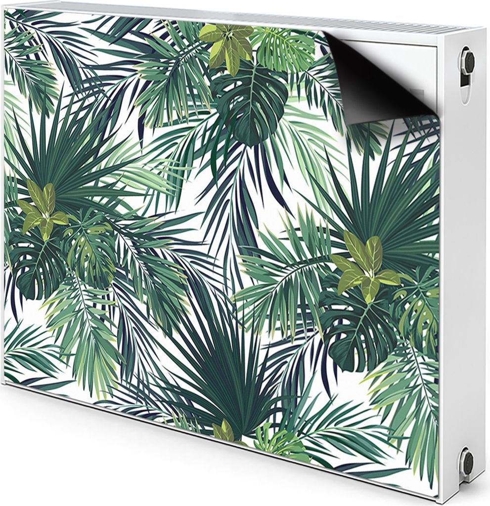 Magnet Radiator Magnet Mat Heizkörperverkleidung Heizkörper-Abdeckung Heizung 80x60 cm - Tropisch, Blätter