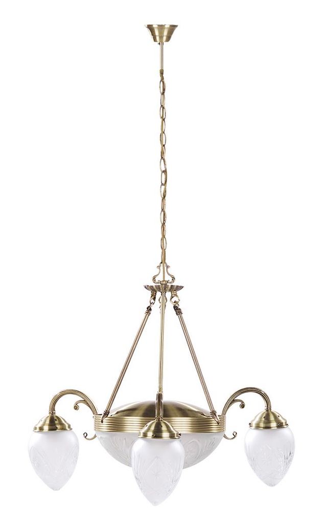 Rabalux 8633 Kronleuchter 5 Spots Annabella, E27-E14, bronze-silber-weiß, rund, Klassisch, ø700mm