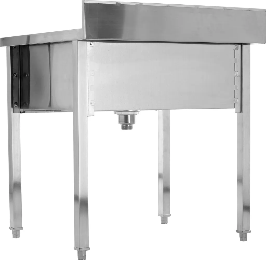 Table de travail avec évier inox 60x70 cm : finis la rouille et l'espace