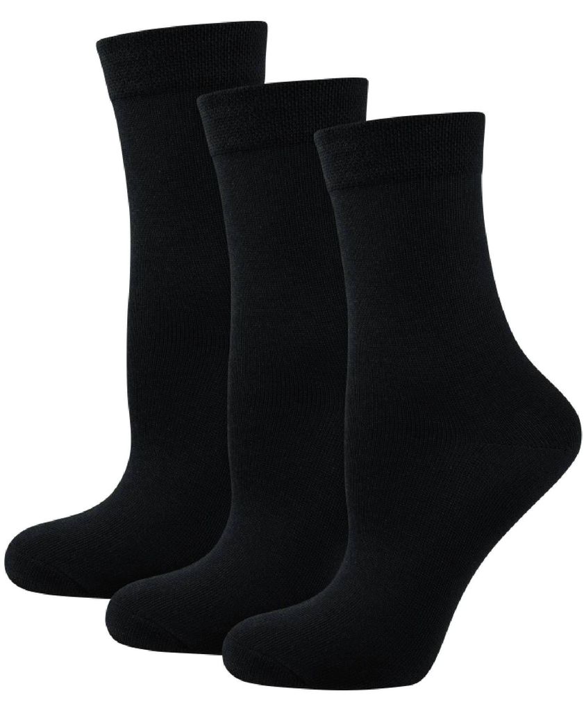 Nur Die 3er Ohne Gummi Socken Uni aus Baumwolle Produktbild 