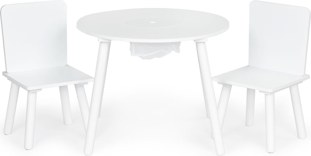 ECOTOYS detský stolík + 2 stoličky, biely skandinávsky set Obrázok produktu 