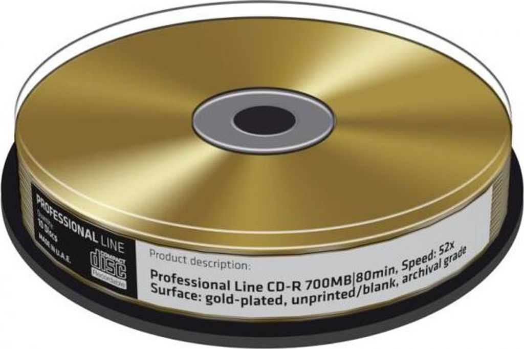 MediaRange CD-R 700MB/80min TRUE GOLD blank Cake 10pcs Produktbild