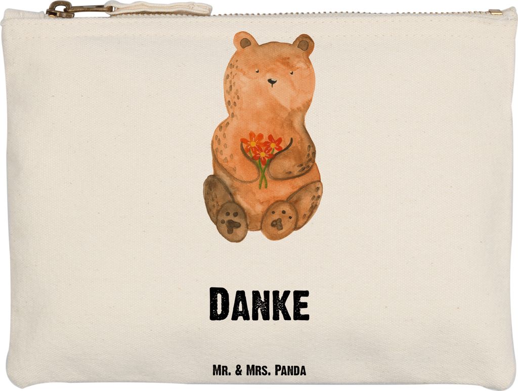 Mr. & Mrs. Panda Pouch Bär Dankbar Grösse XL Große - Weiß - Geschenk, Danke, Federmappe, Teddy, Dankeschön, Etui, pencil case, Schlampermäppc...
