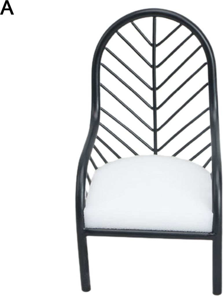 Dollhouse Stuhl Mehrzweck gute Handwerkskunst Zierhütte Dollhouse Metall Schmiedeeisensofa Stuhl für 1/6 Puppenhaus-A