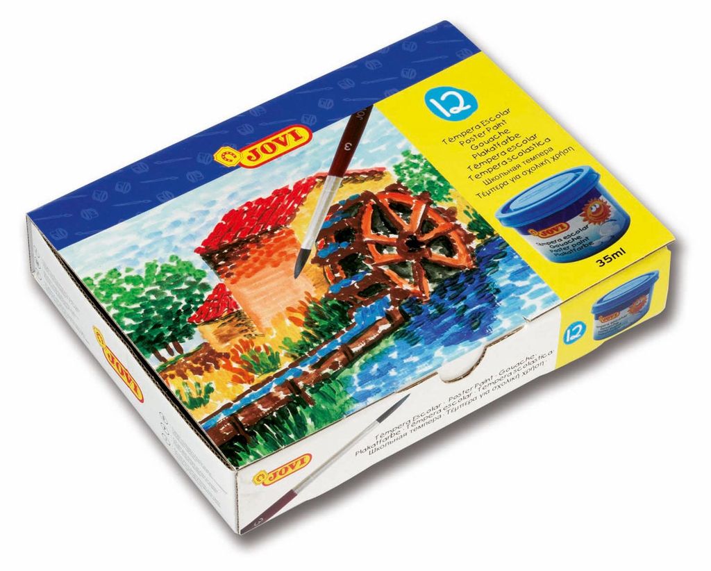 JOVI temperové barvy 12x35ml v kelímku + štětec Obrázek produktu 
