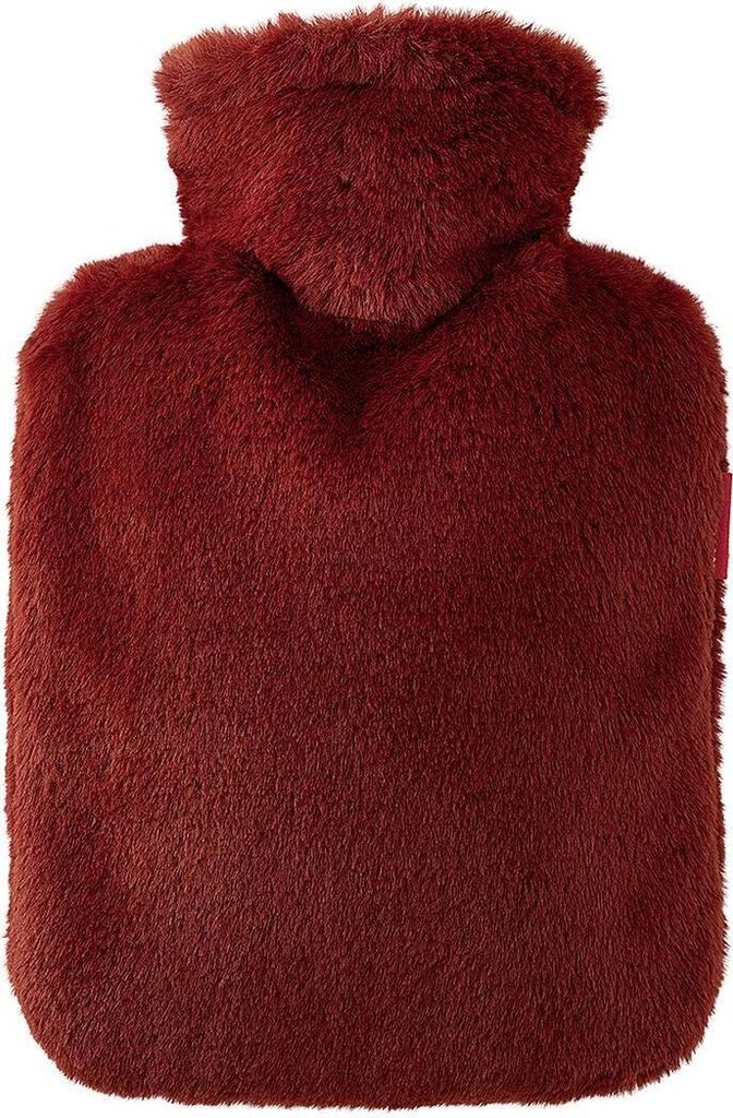 HUGO FROSCH Wärmflasche Klassik Langhaar-Flauschbezug 1,8l herbstrot