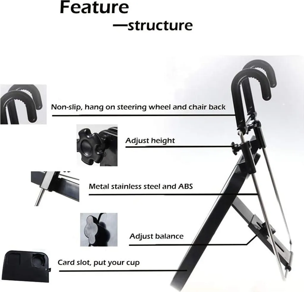 Support ordinateur de voiture modulable avec porte-gobelet intégré