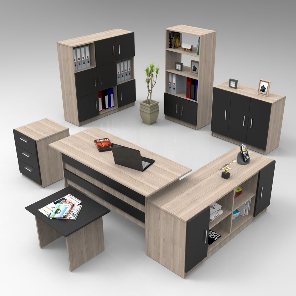 Skye Decor, Vo19-Ob, Büromöbel-Set, Eiche, 140 x 73,8 x 60 Produktbild 