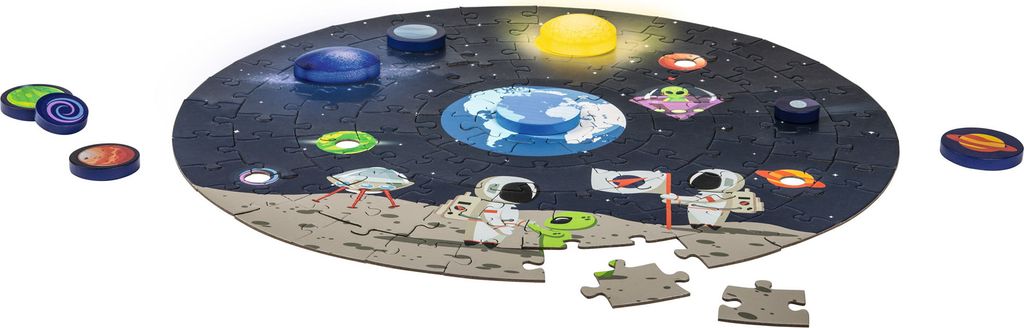 Playtive Puzzle Weltall mit LED Solar System Inkl. Batterien 102 tlg.