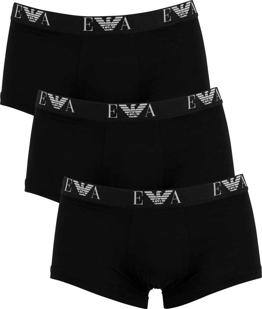 Emporio Armani Herren 3 Packungsstämme, Schwarz XL