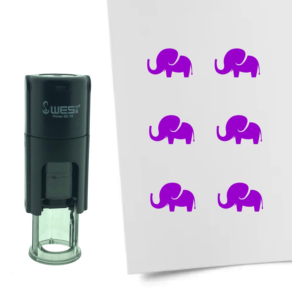 CombiCraft Selbstfärbender Stempel 'Elefant' in der Farbe Lila, Ø10mm