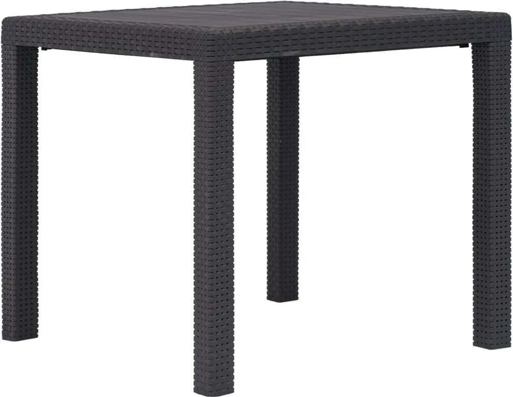 Table d'extérieur brune 79x79 cm en plastique résistant aux intempéries - 5