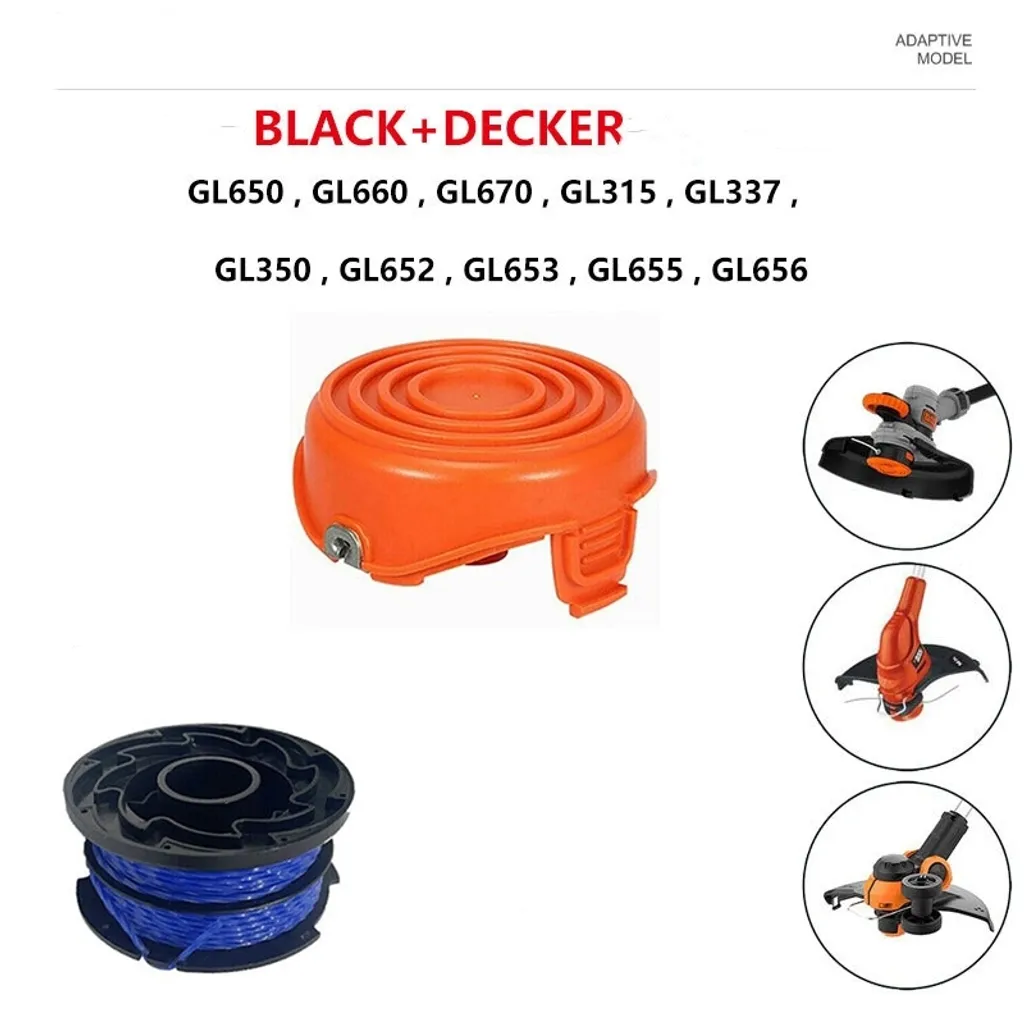 Bobina di Ricambio Compatibile BLACK+DECKER + Coperchio e Molla INF - 3