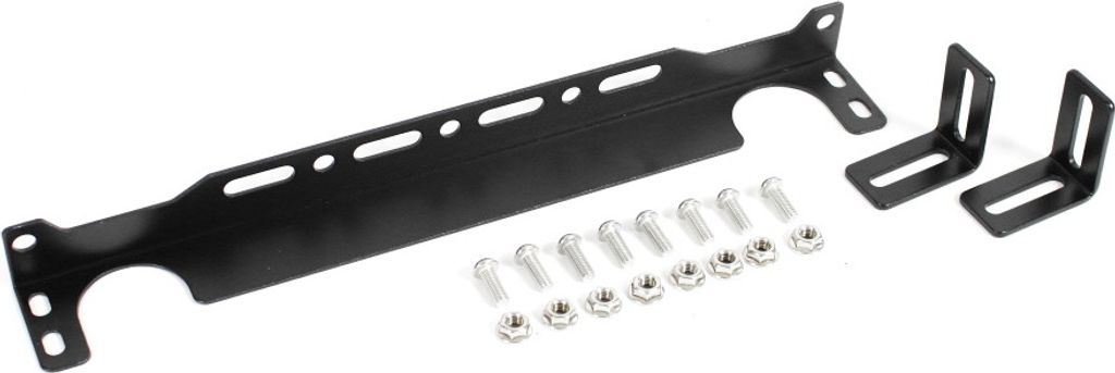 Ölkühlerhalter Alu schwarz inklusive Winkel und Schrauben für 330mm Ölkühler