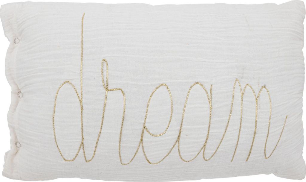 Rechteckiges kissen "lili" aus baumwollgaze 50x30cm weiß - Atmosphera créateur d'intérieur